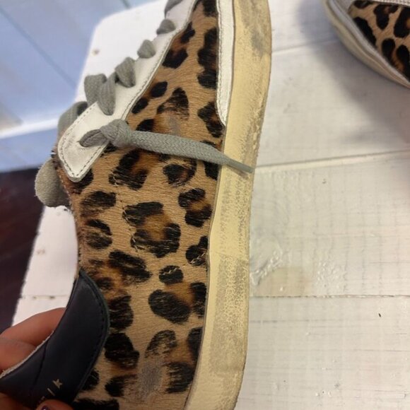 Golden Goose Superstar Distressed Leopard Print Sneakers - Size 37 - Picture 6 of 6